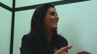 Hot milf raylene gets stuck in elevator and fucks derrick pierce hard