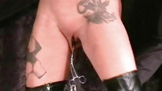 Pussy and needle bdsm of tattooed busty