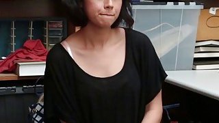 Thief Penelope to suck big dick in office