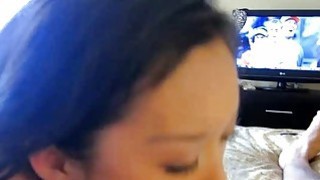 Beautiful Asian honey drilled by thick hard shaft on tape