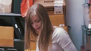 Pale Shoplifter Dolly Leigh Giving Head In Office