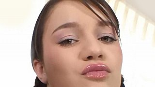 Braided european sweety gets ger pussy pounded on a couch