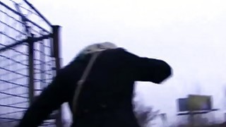 Blonde amateur gets creampie after fucking outdoor