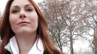 Redhead Czech babe gets fucked by horny stranger for money