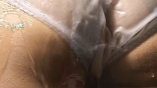 Sweet and wild MiLF toys her pussy after soaking down her pussy