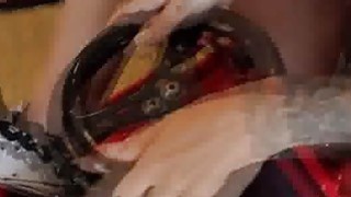 My busty blond gf deepthroats cock