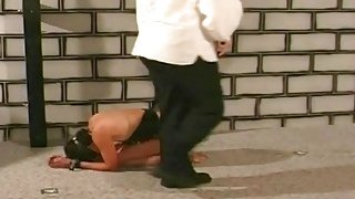 Blindfolded chick gets tied and d by stud