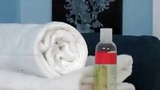 Sexy masseur works on pervs back with her sed hands