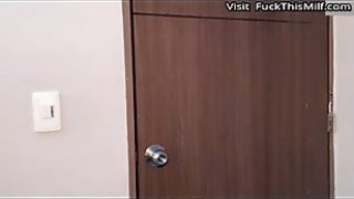 Busty stepmom sneakily fucks her muscular stepson while her husband is not at home