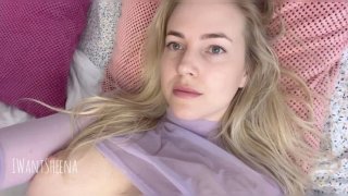 Hot dutch blonde sheena plays with vibrator - big tits real orgasm
