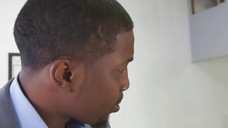 Petite Asian maid sex slave by two big black cock fucked her threesome