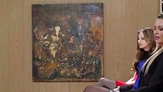 MILF finds stepdaughter giving blowjob to get a job