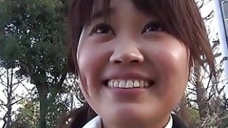 Asian babe shows panties