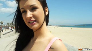 Tasty looking brunette with awesome ass exposes her brown eye