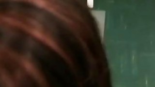 Black slut fills her mouth with a white cock