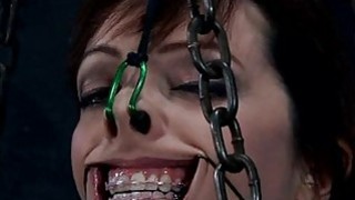 Tough beauty in shackles gets her cumhole pumped