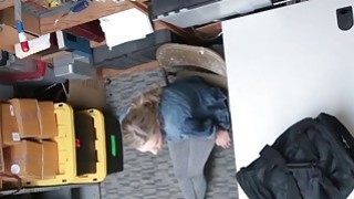 Pretty skinny blonde babe gets banged for shoplifting