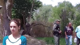 Sneaky stripper Sara Luvv shows her ss to Agent Smith