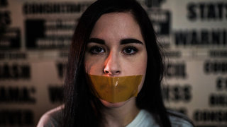 Innocent girl who has been taken prisoner