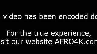 Hot African babe with huge ass getting slammed hard in POV by a massive white cock